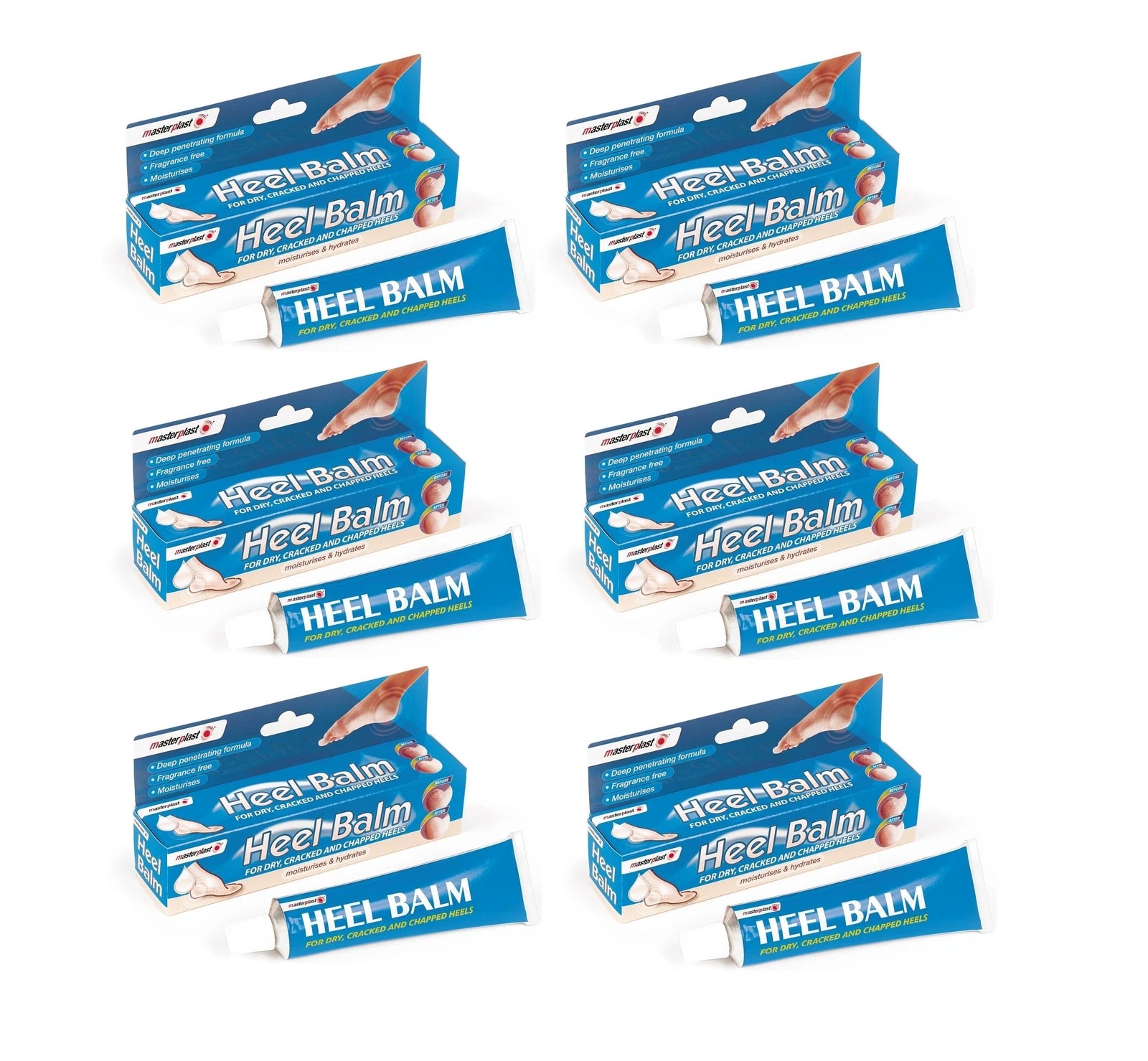 6 Pack Of Masterplast Heel Balm 70g