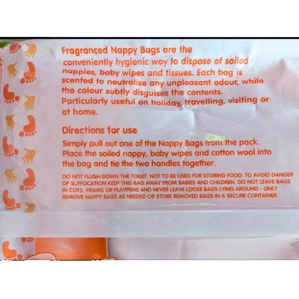 6 Pac Of TidyZ Scented Nappy Bags with Tie Handles 150pk